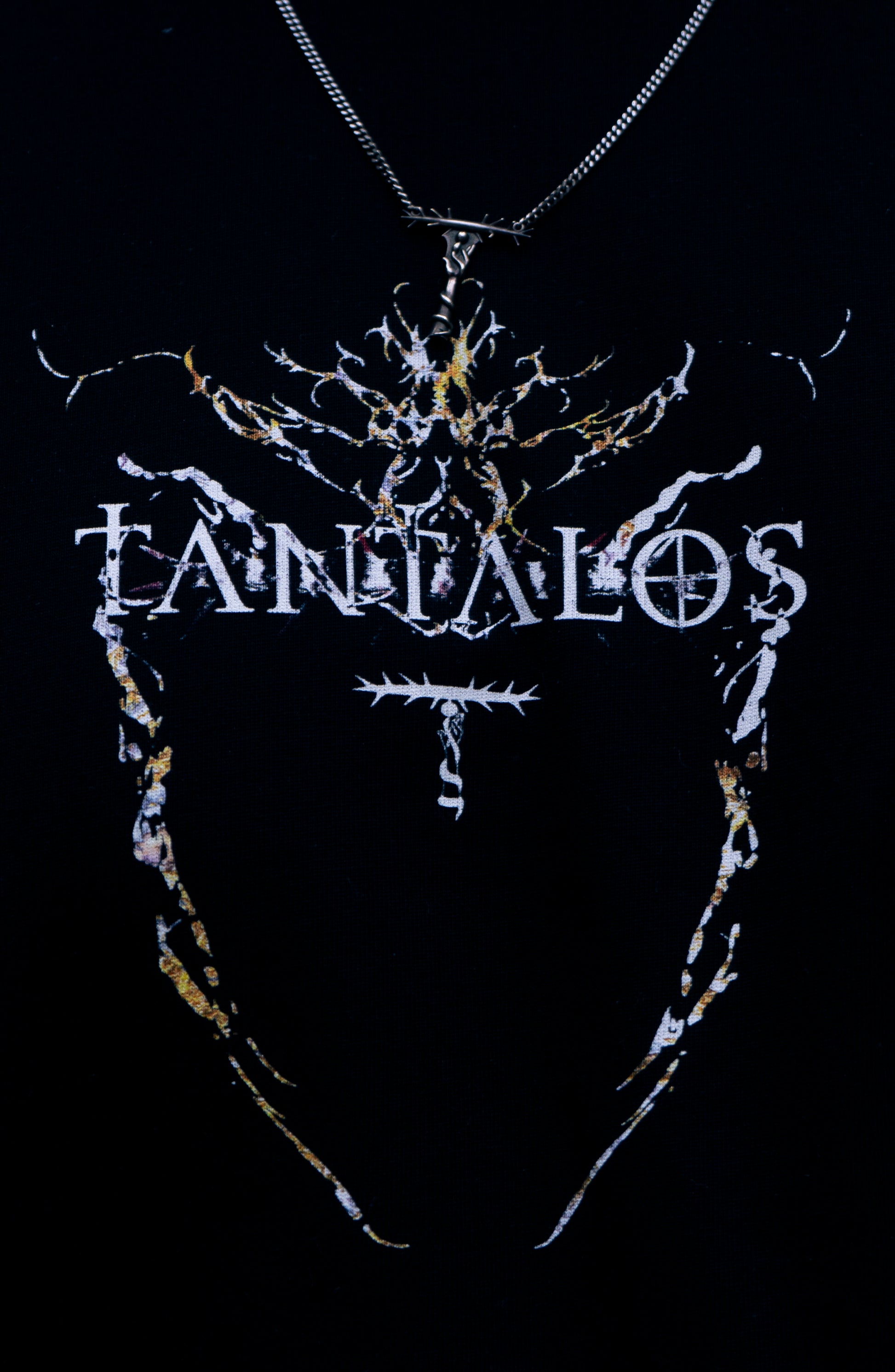 A close up view of a Techno T-shirt with graphics